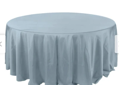Dusty blue table linens